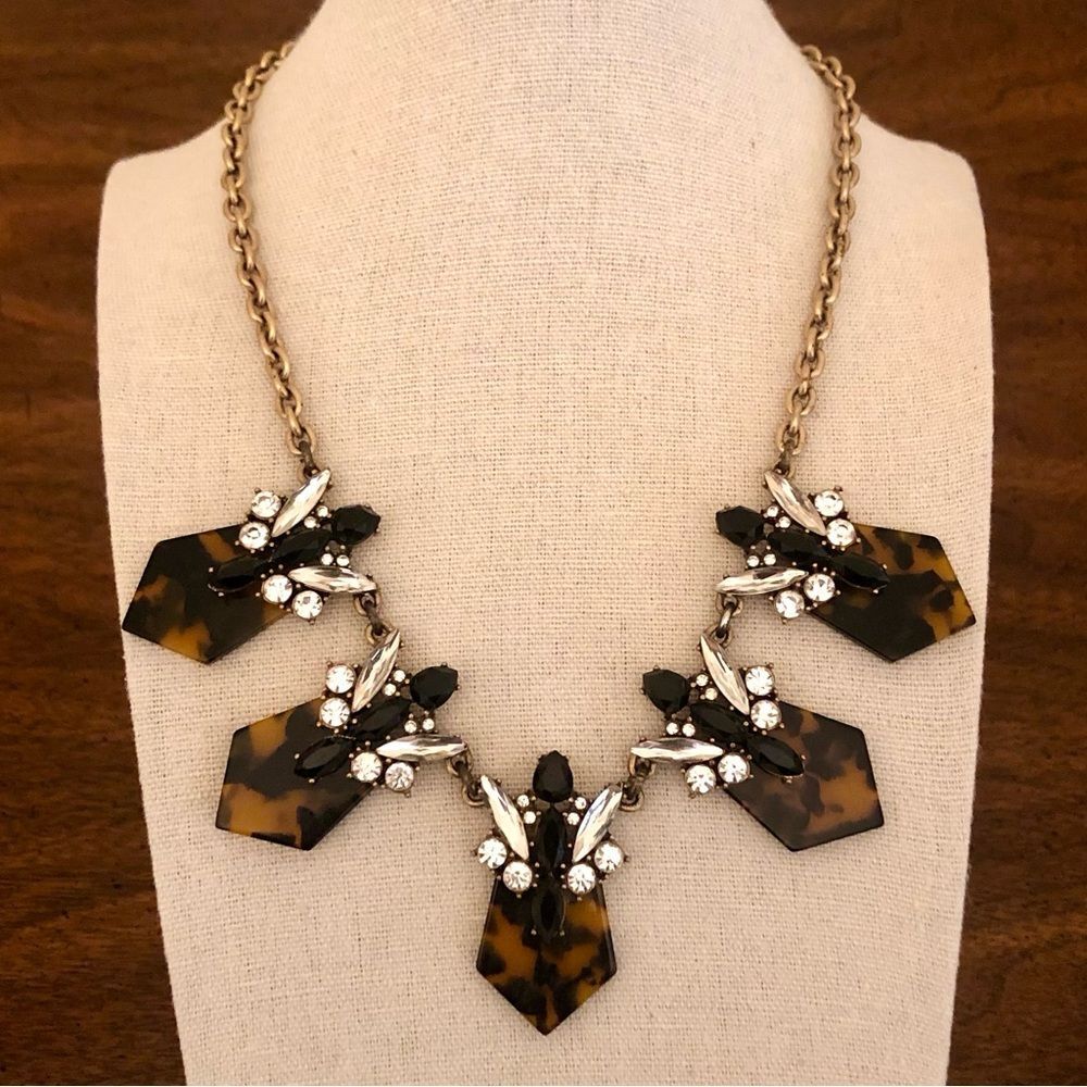 J.Crew | Tortoise Rhinestone Statement Necklace |… - image 1